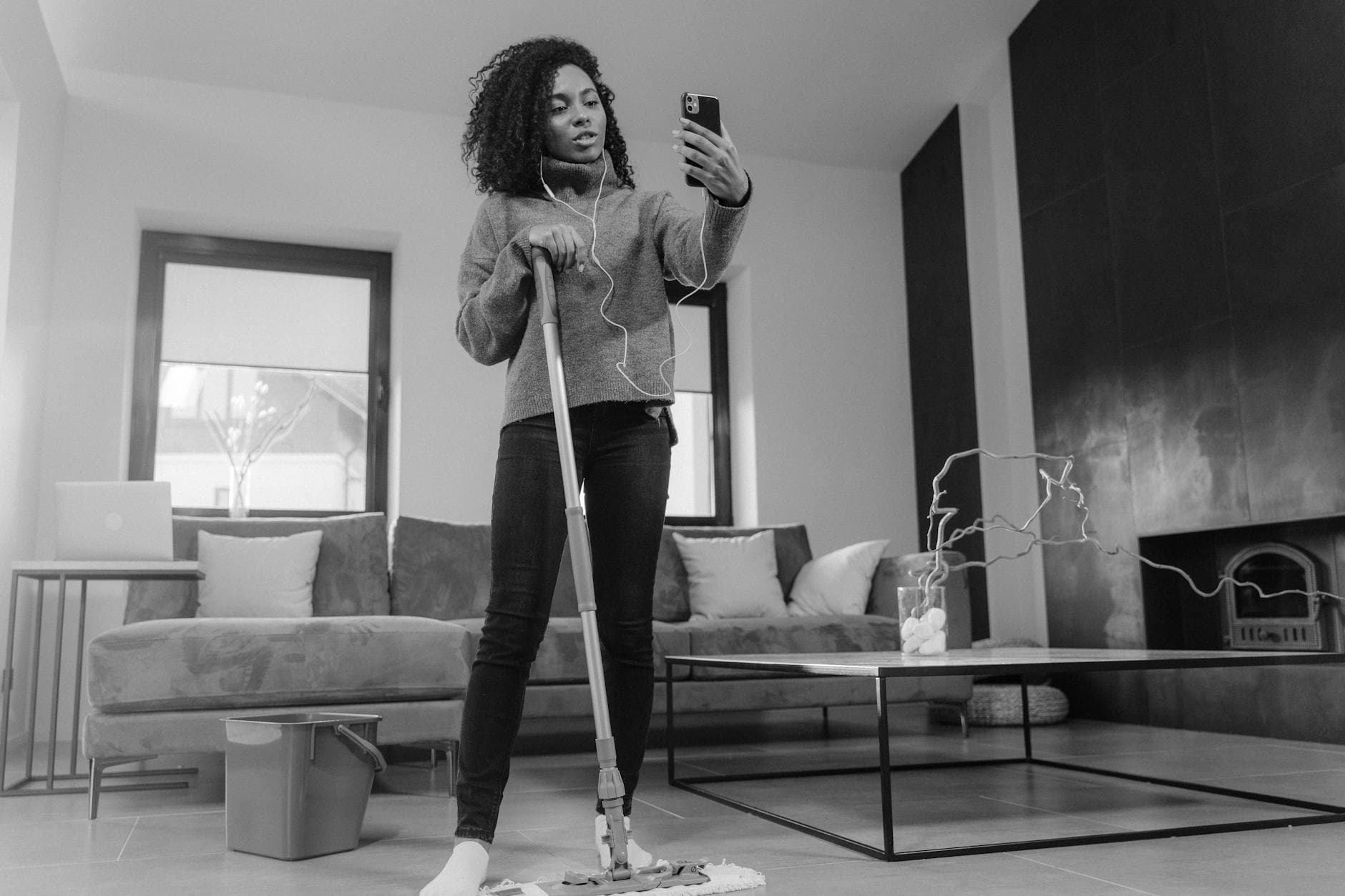 Home cleaning service in New York City mopping a tile floor — Regular Apartment Cleaning in Bedford-Stuyvesant, Brooklyn